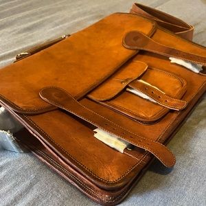 Carbon2Cobalt Overlander Leather Satchel Bag - New